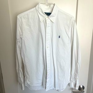 Ralph Lauren Casual Dress Shirt Slim Fit Size L White